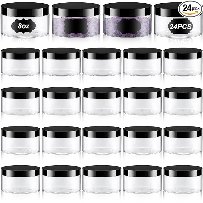 Clear with Black Lid