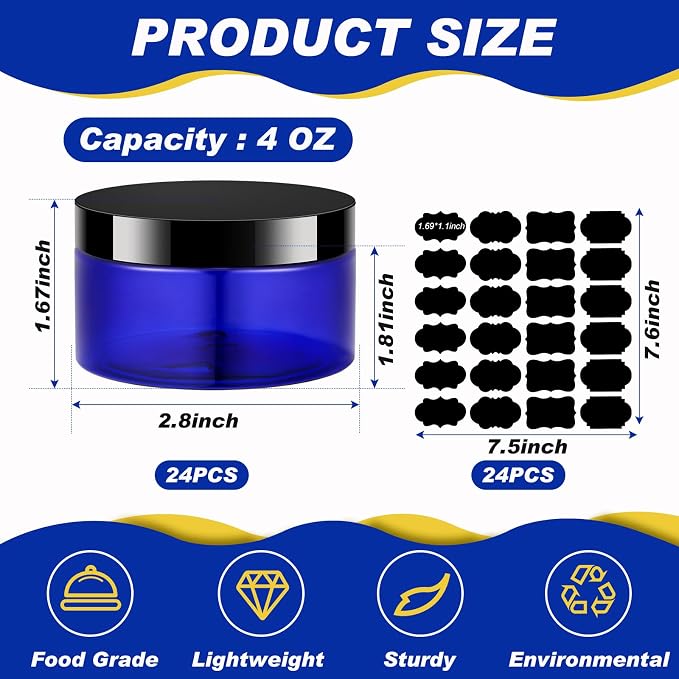 Blue with Black Lid