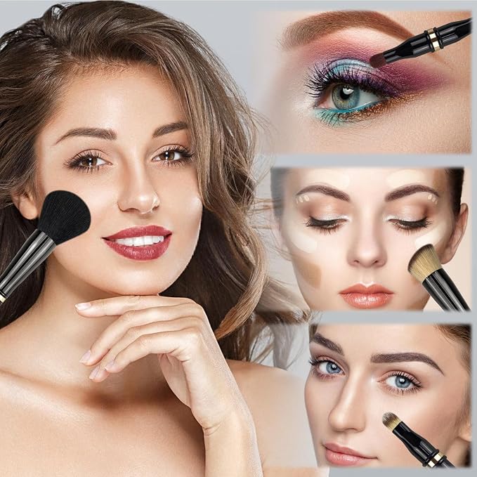 4 in 1 makeup brush-Black-1pcs