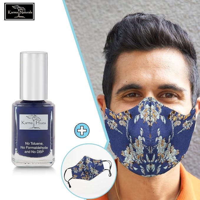 Winter Gold Floral Mask