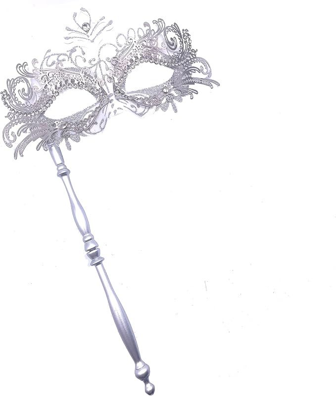 Masquerade Mask With Stick White