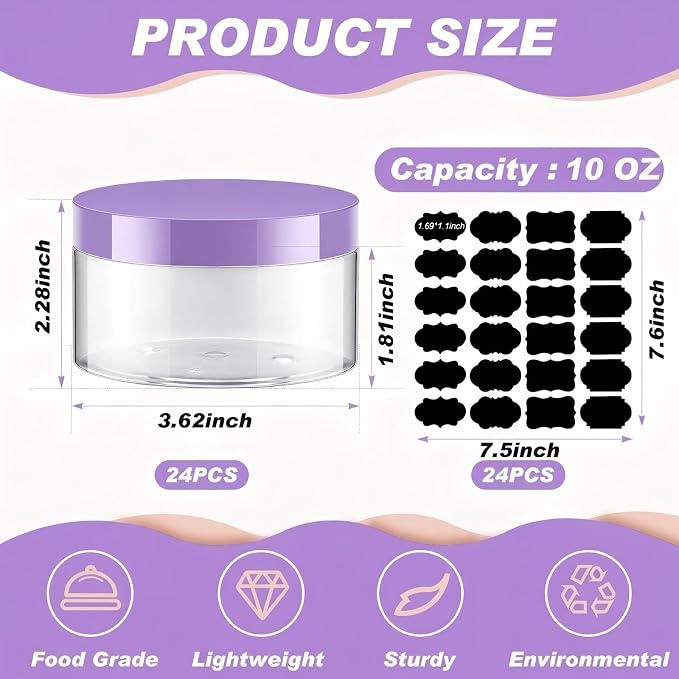 Clear with Purple Lid