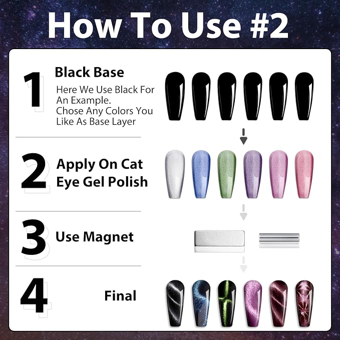 Cat Eye Gel Polish Set - 6 Colors (9D)