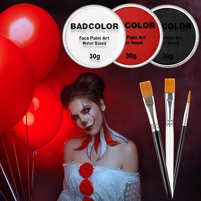 Black+White+Red+3Pcs Brushes