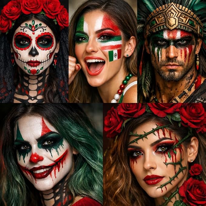 Dark Green+White+Red+3Pcs Brushes