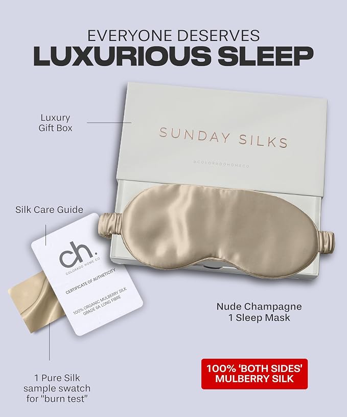 Silk Eye Mask - Nude Champagne