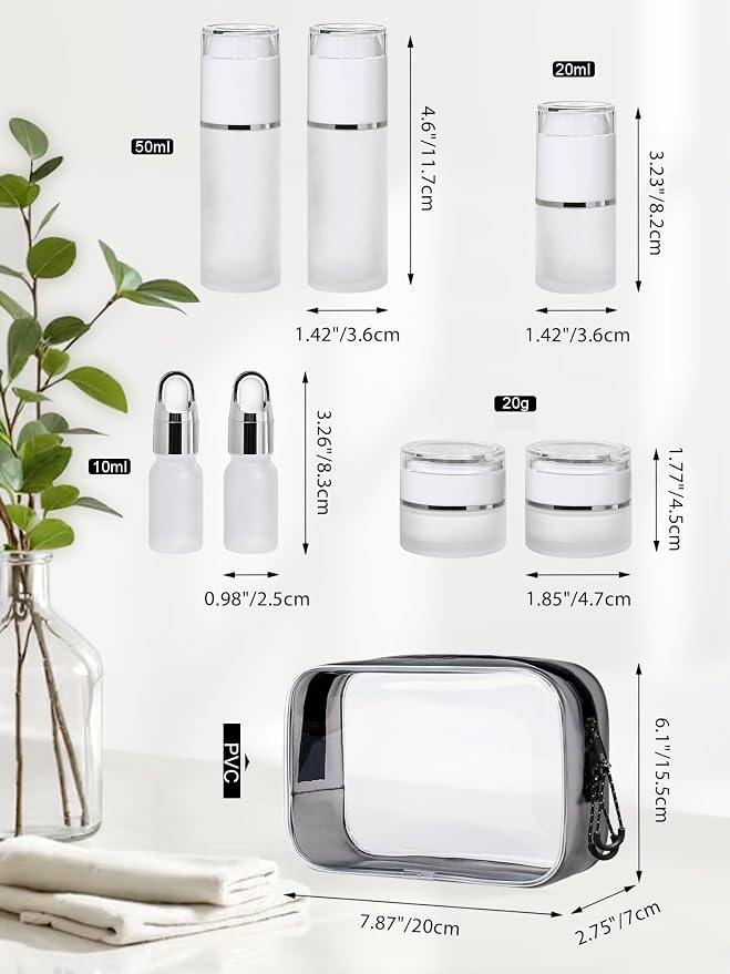 Frosted Glass Bottle with White Lid