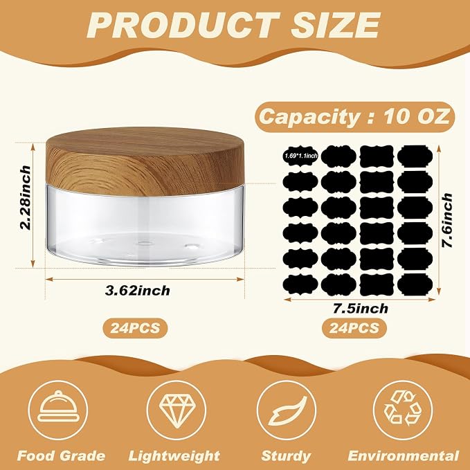 Clear with Dark Wood Lid