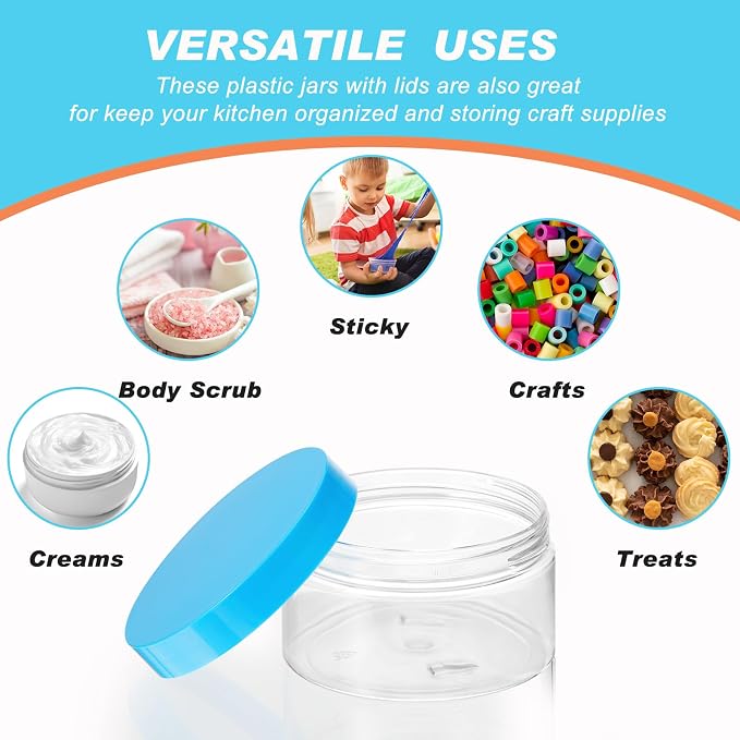 Clear with Blue Lid