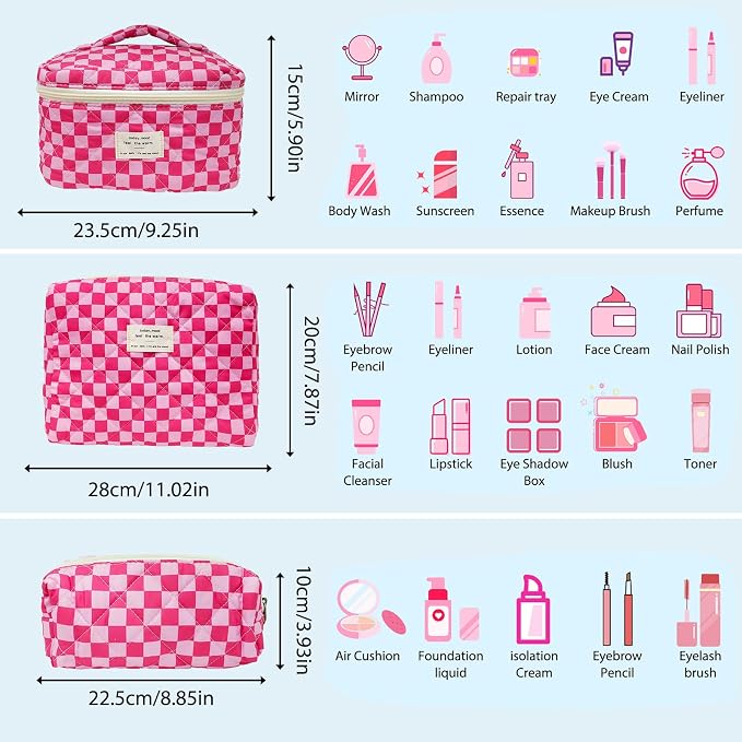 3pcs-PinkChecker