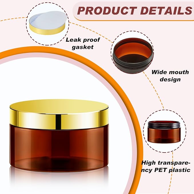 Amber with Gold Lid