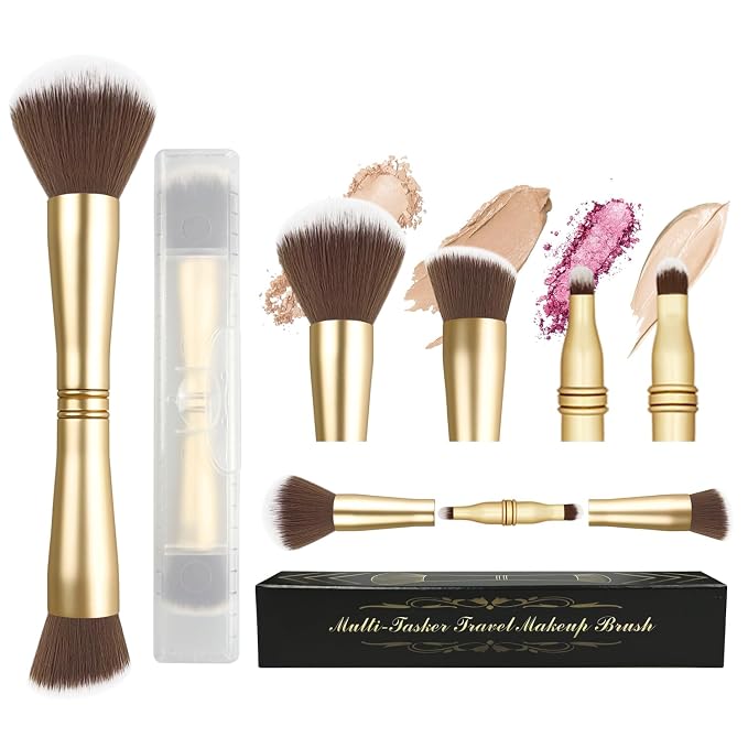 4 in 1 makeup brush-Gold-1pcs