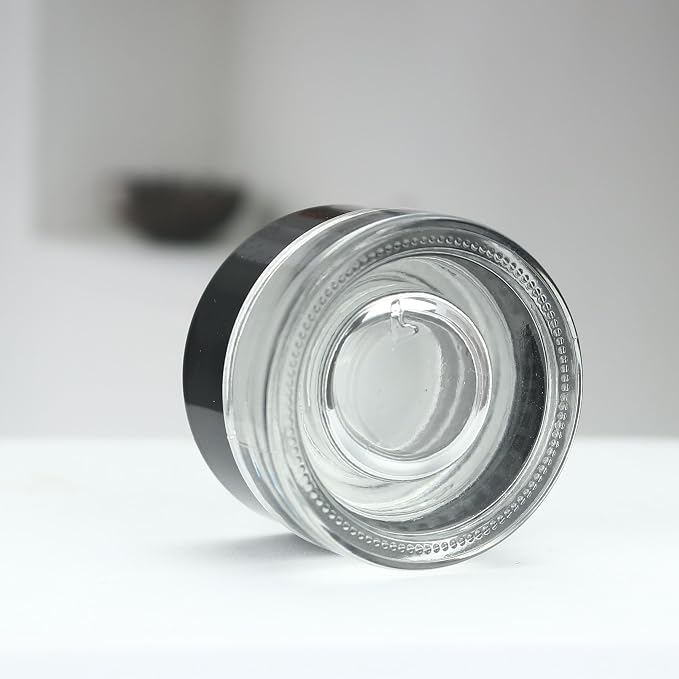 Clear jar black lid