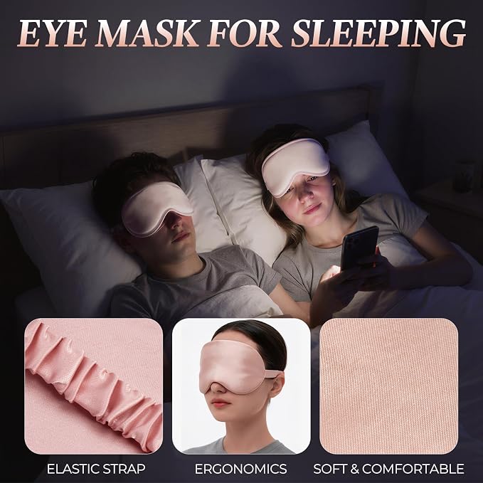 Sleep Bonnet+eye Mask -Pink