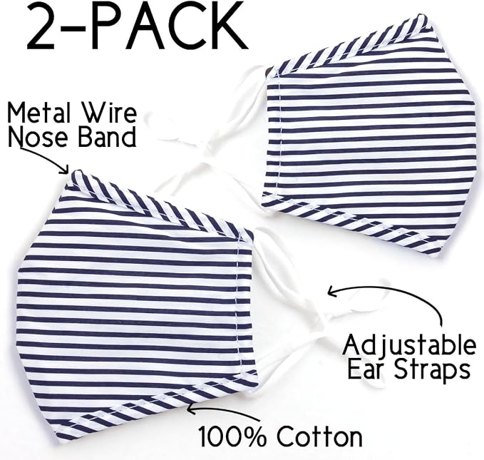 2-pack: Navy Blue Stripes