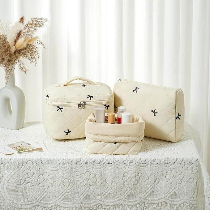 3Pcs Beige Bow
