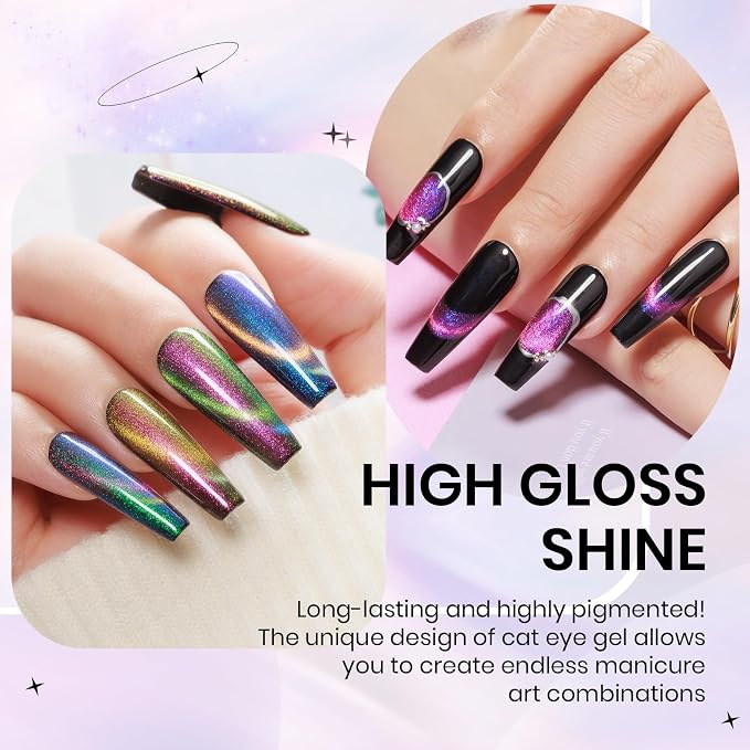 12 Colors-Chameleon Cat Eye Gel