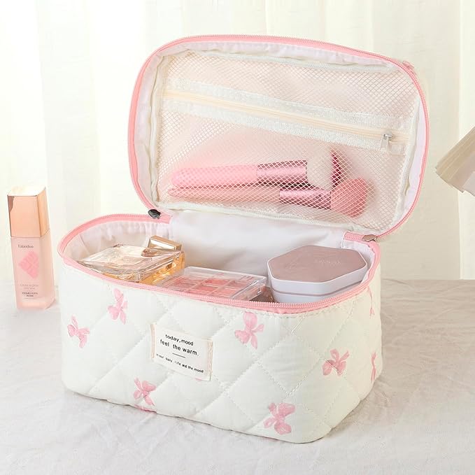 25 3pcs Beige Pink Bow