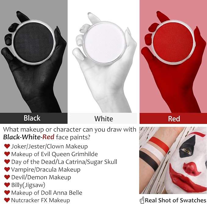 Black+White+Red+3Pcs Brushes