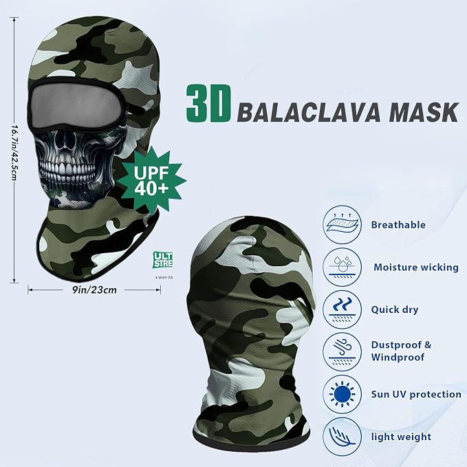 Skull Green Camo Face