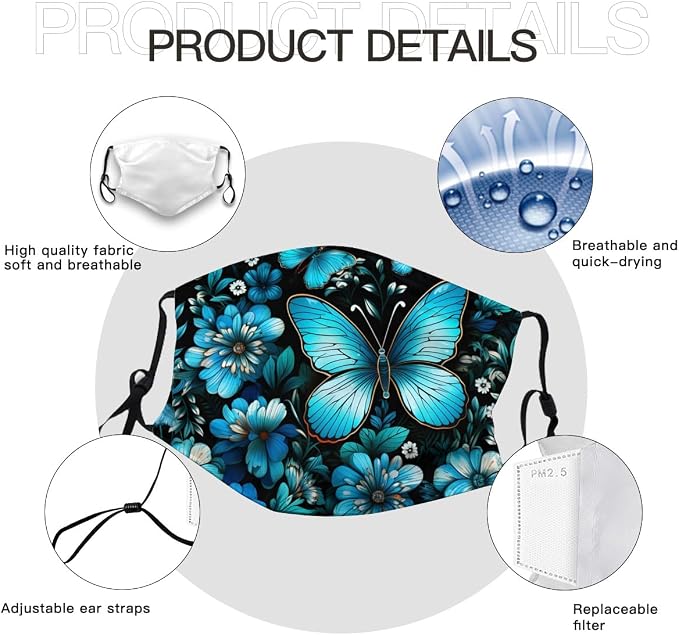 Blue Butterfly Flower Pattern