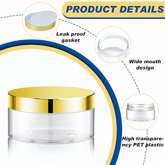 Clear with Gold Lid