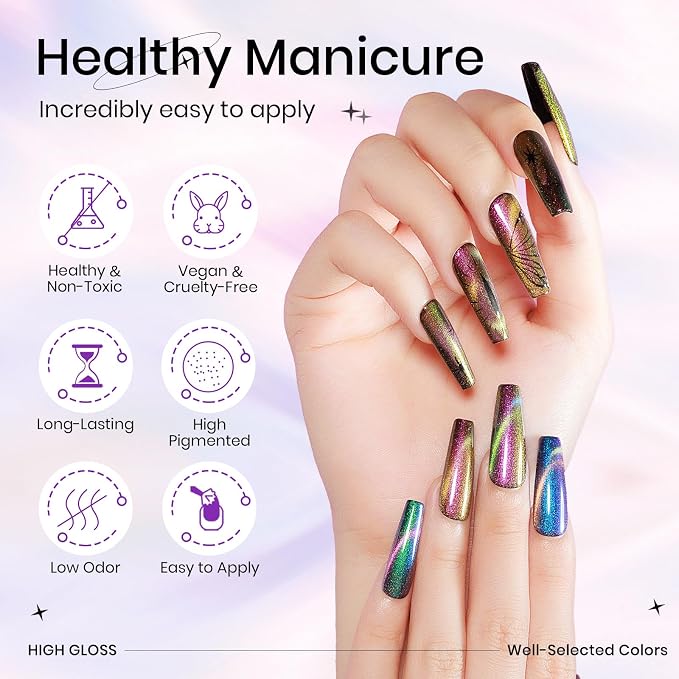12 Colors-Chameleon Cat Eye Gel