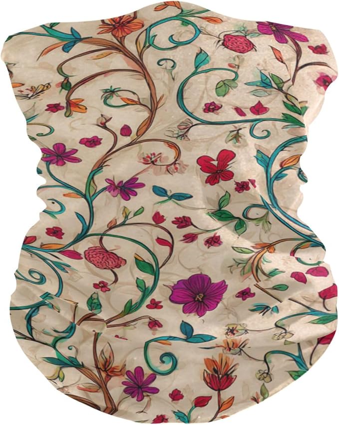 Beige Vintage Floral Vines Leaves