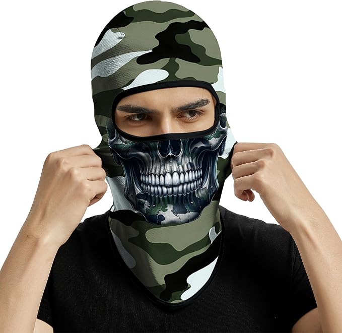 Skull Green Camo Face