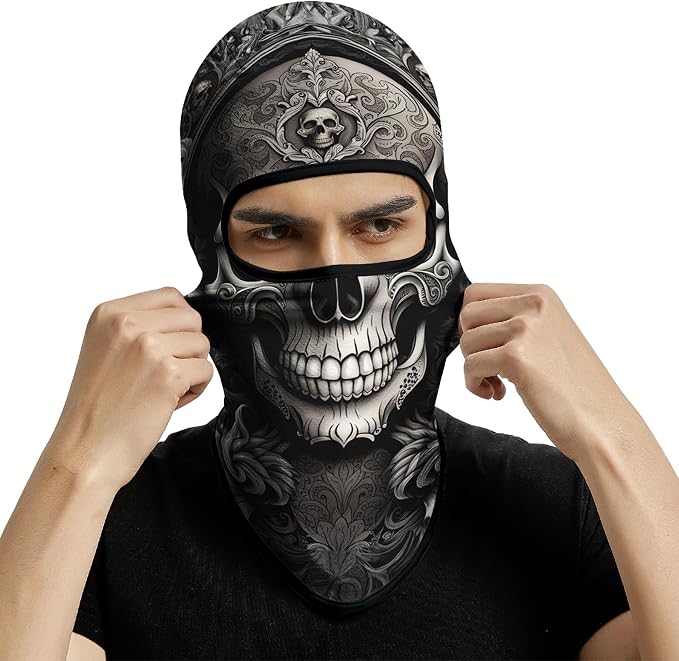 Skull Gray Face With Rose