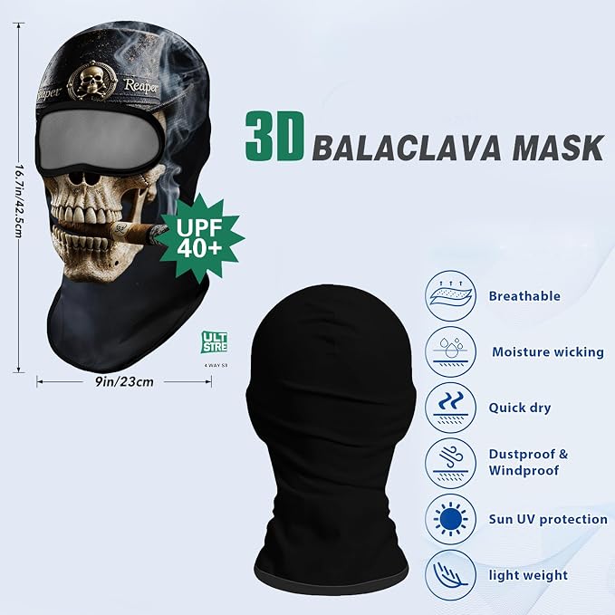 Skull Face With Cigarette in Mouth