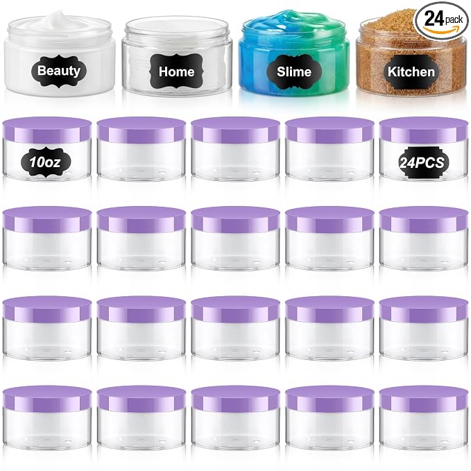 Clear with Purple Lid
