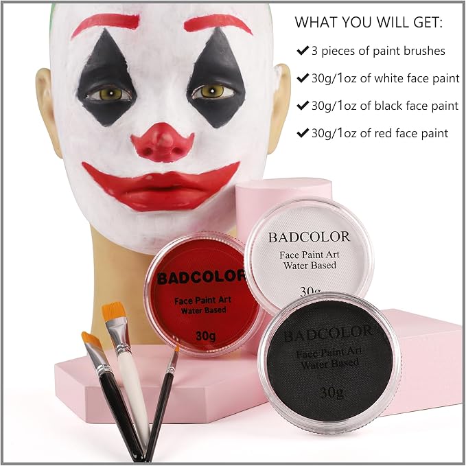 Black+White+Red+3Pcs Brushes