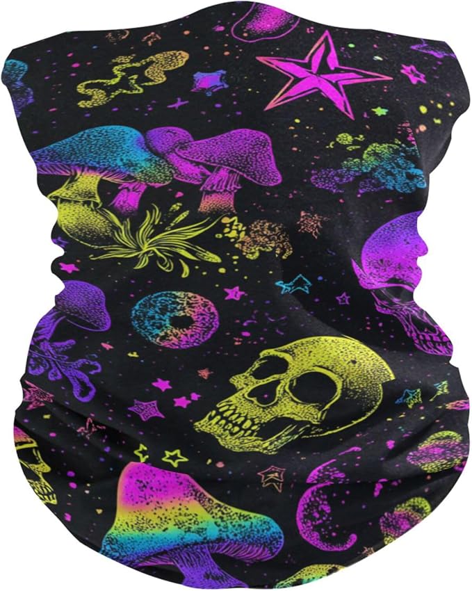 Neon-colored Skulls Mushrooms Stars