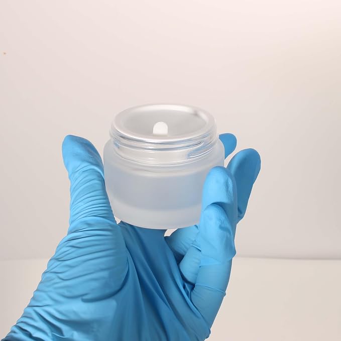 Frosted jar white lid