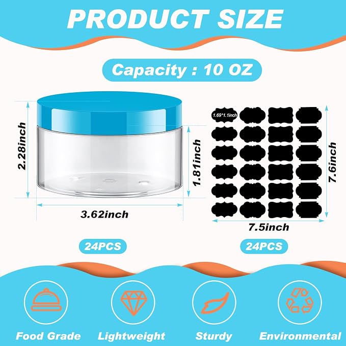 Clear with Blue Lid