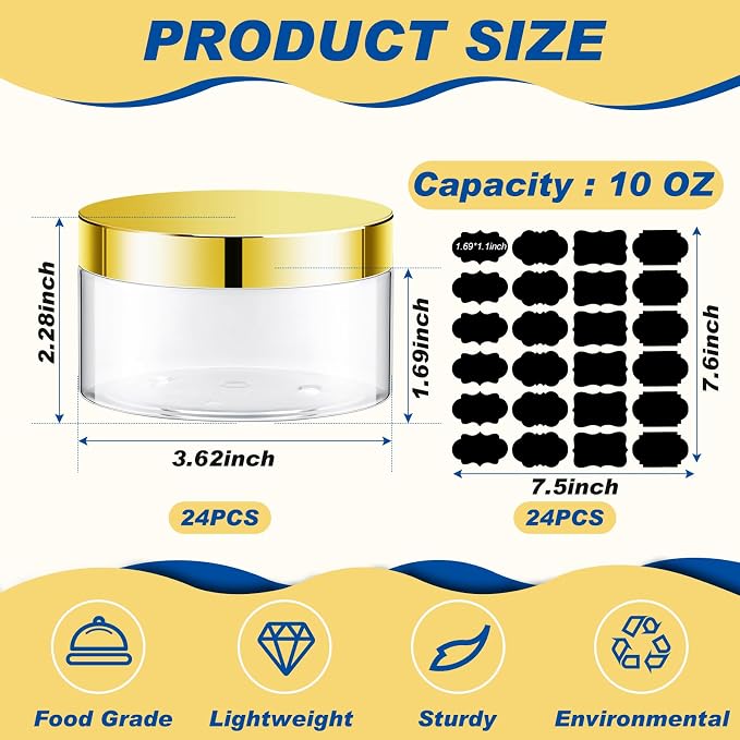 Clear with Gold Lid
