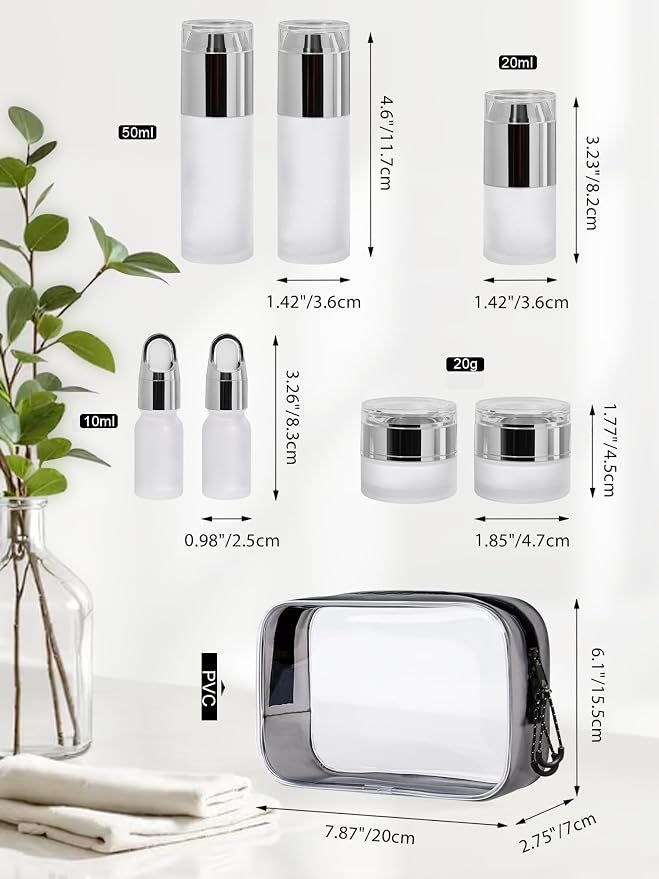 Frosted Glass Bottle with Silver Lid