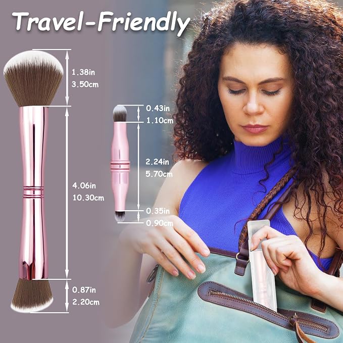 4 in 1 makeup brush-Pink-1pcs