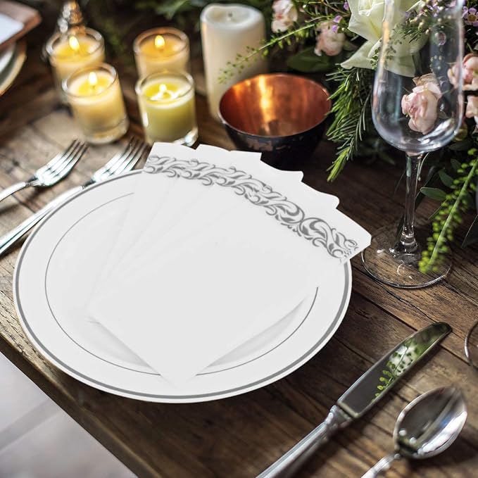 Silver Disposable Guest Towels