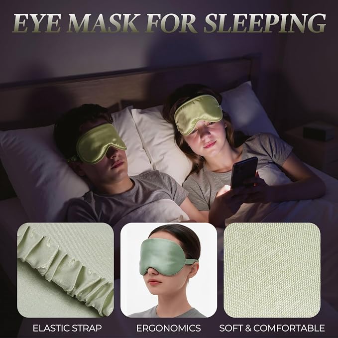 Sleep Bonnet+eye Mask -Green