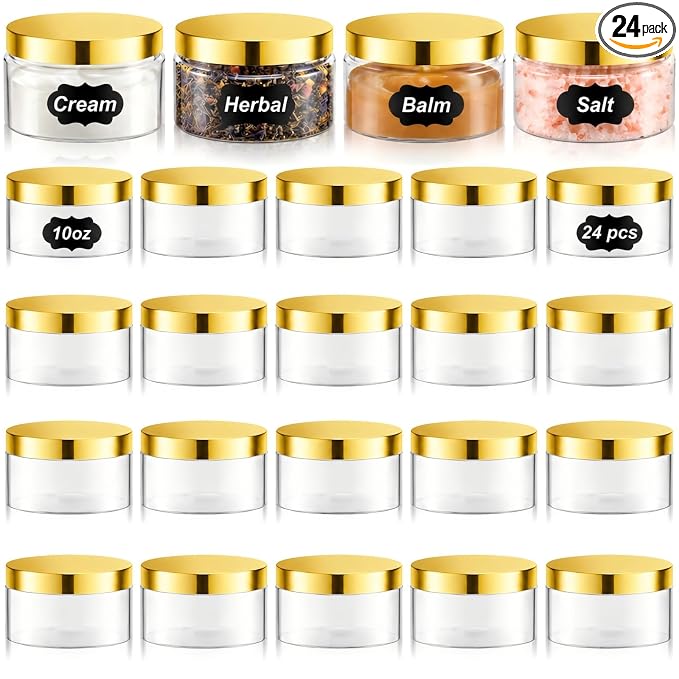 Clear with Gold Lid