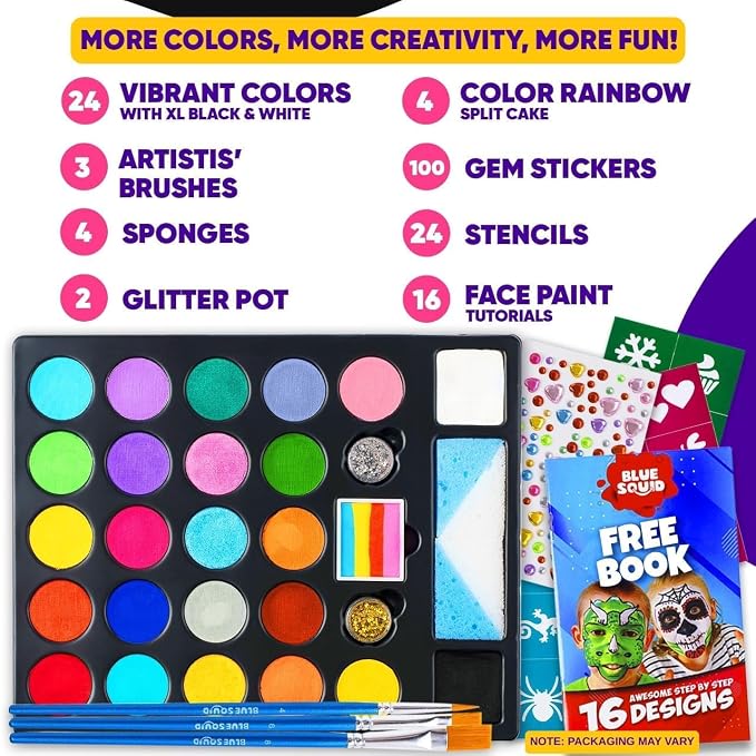 28 Color Face Paint Kit