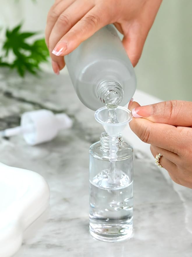 Clear Glass Bottle with Silver Lid