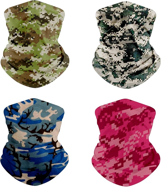 Digital Camo + Mud Camo + Blue Camo + Pink Camo (4 Pack)