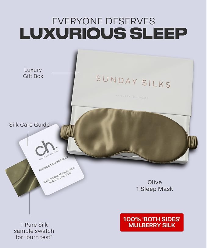 Silk Eye Mask - Olive