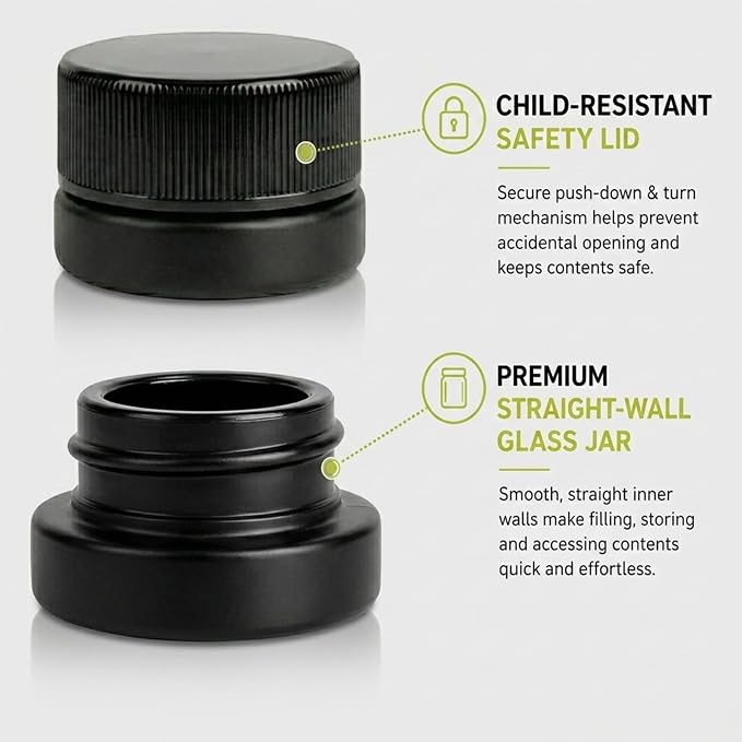 Black Glass with Black Lid
