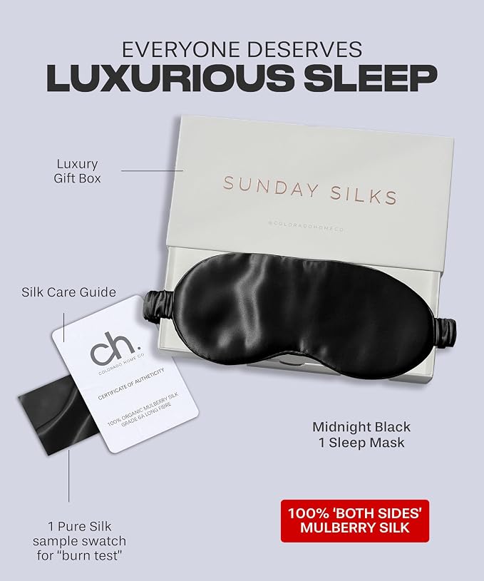 Silk Eye Mask - Midnight Black