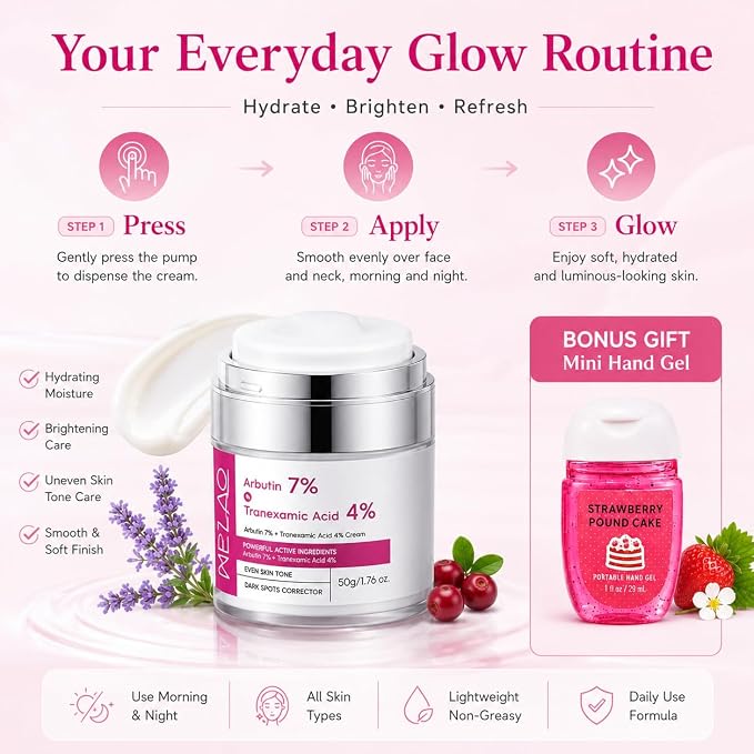 Arbutin 7% + Tranexamic Acid 4% Face Cream