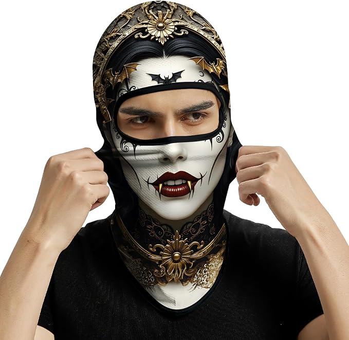 Skull Women Gray White Face With Red Lip